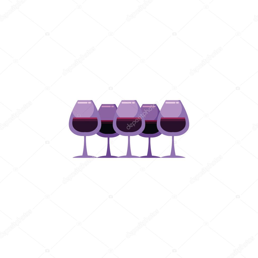 Isolated wine cups vector design