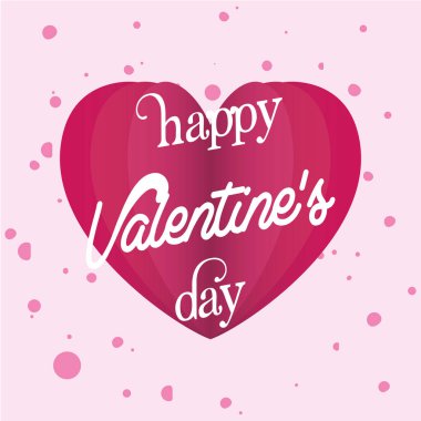 Mutlu sevgililer günü kalp vektör tasarımı