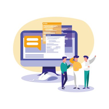 Dijital bilgisayar ve erkeklerin vektör tasarımı