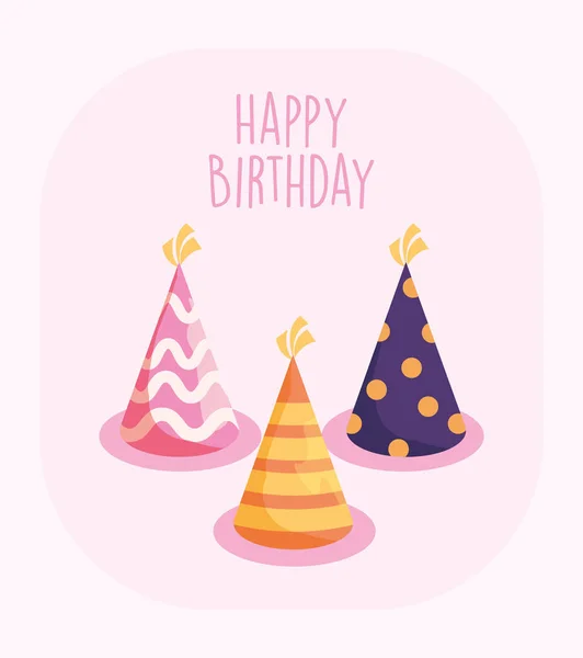 Happy birthday hats vector design — 스톡 벡터