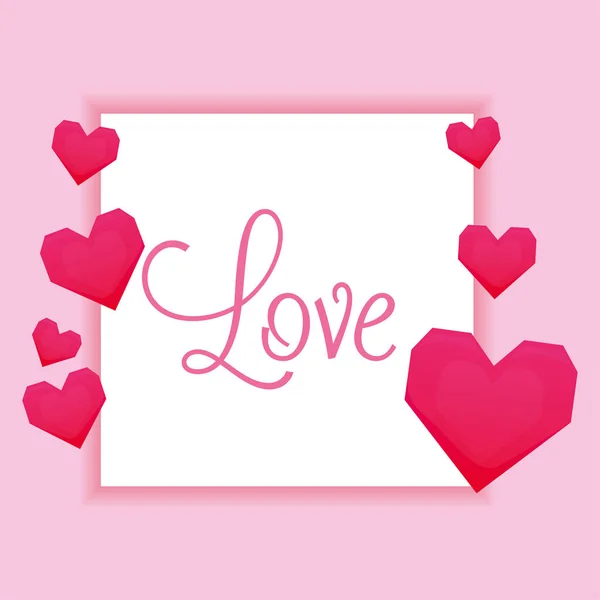 प्यार गुलाबी दिल वेक्टर डिजाइन — स्टॉक वेक्टर