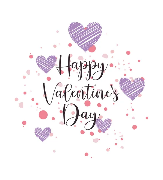 Boldog Valentin nap lila szív vektor tervezés — Stock Vector