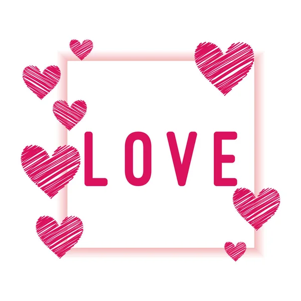Liebe rosa Herzen Vektor-Design — Stockvektor