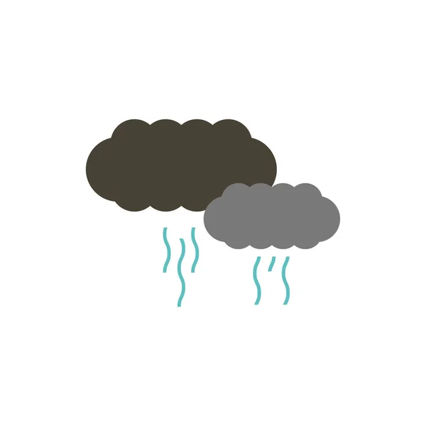 Isolierte graue Wolken und Regenvektordesign — Stockvektor