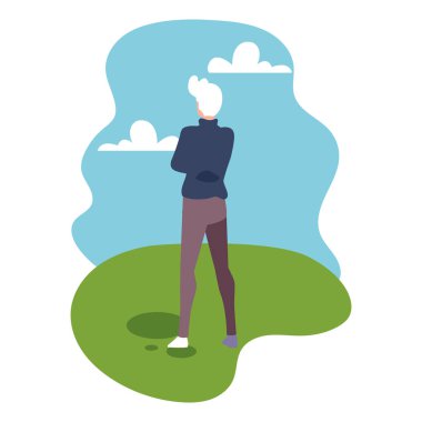 Arka planda kalan genç adam.