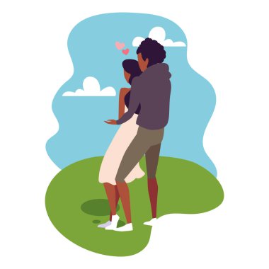 Birbirine aşık çiftler, kadın ve erkek şefkat gösteriyor.