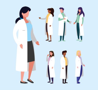 bir grup doktor, tıbbi personel ve tıbbi ekip