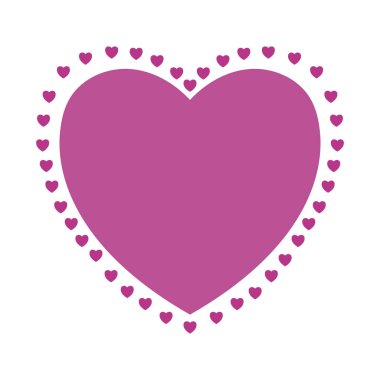 Pembe kalp vektör tasarımını seviyorum