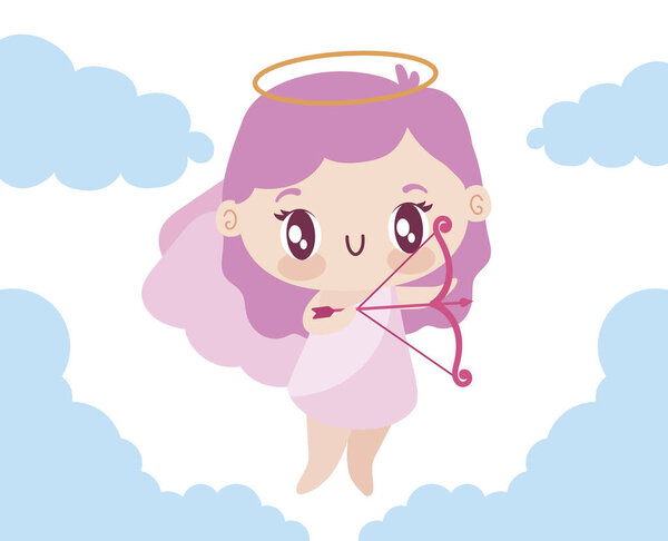 Изолированная девушка с карикатурным вектором
