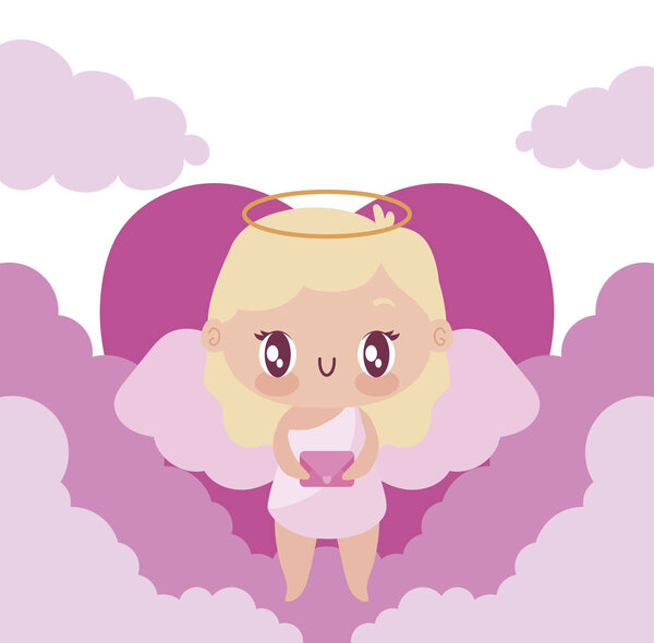 Изолированная девушка с карикатурным вектором
