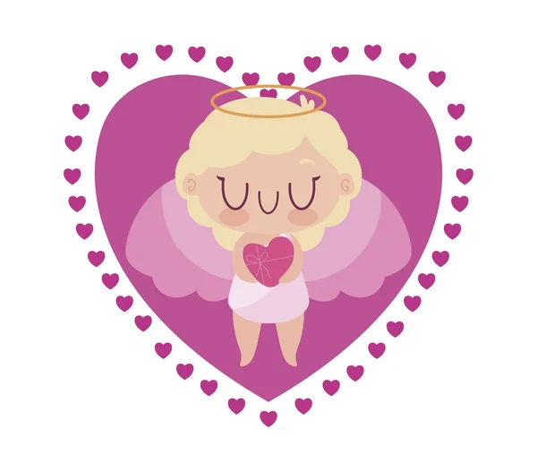 Isolated girl cupid cartoon vector design — Stock Vector