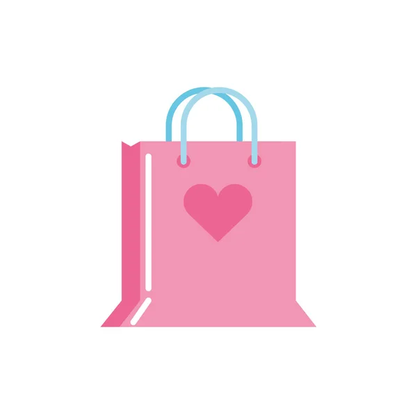 Isolated shopping bag and heart vector design — 스톡 벡터