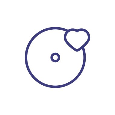 İzole kalp ve cd vektör tasarımı