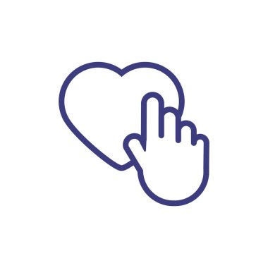 İzole kalp ve el vektör tasarımı