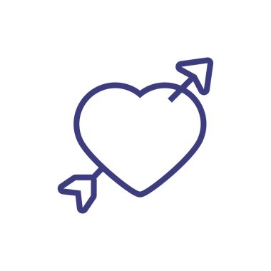 Yalıtılmış kalp ve ok vektör tasarımı