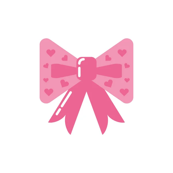 Isolated pink bowtie with hearts vector design — 스톡 벡터