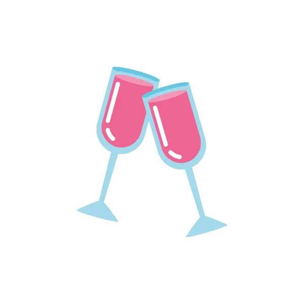 Isolated champagne cups vector design — 스톡 벡터