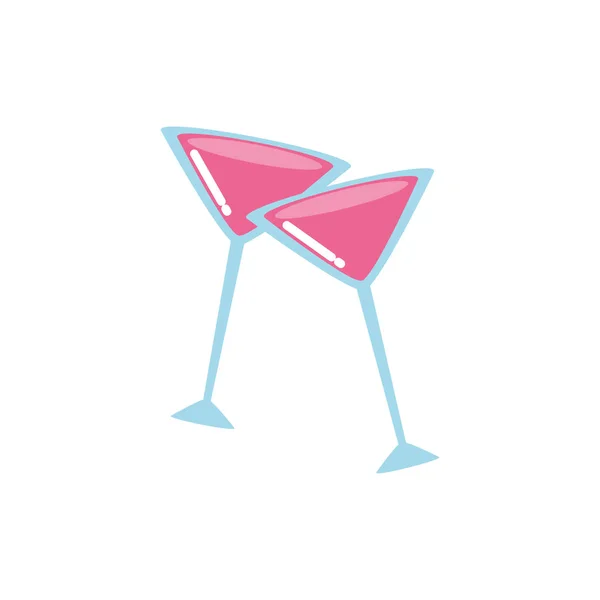 Векторный дизайн изолированных розовых коктейлей — стоковый вектор