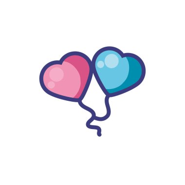 İzole kalp balonları vektör tasarımı