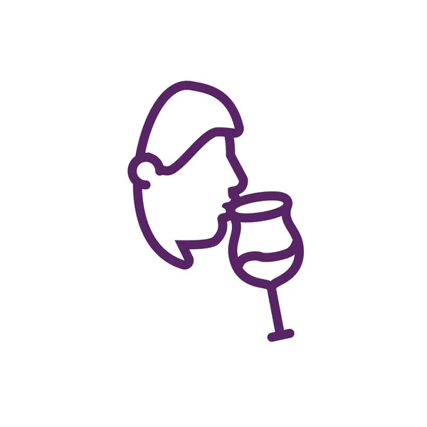Isolated man with wine cup vector design — 스톡 벡터
