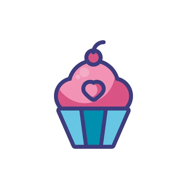 Isolated cupcake with heart vector design — ストックベクタ