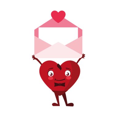 kalp kırmızısı, eller ve zarf, Sevgililer Günü kartı, afiş, poster, broşür, baskı için tasarım