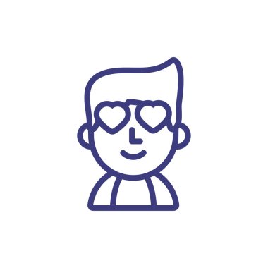 İzole edilmiş bir adam ve aşk vektörü tasarımı.