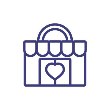 Kalp vektör tasarımı ile izole edilmiş depo