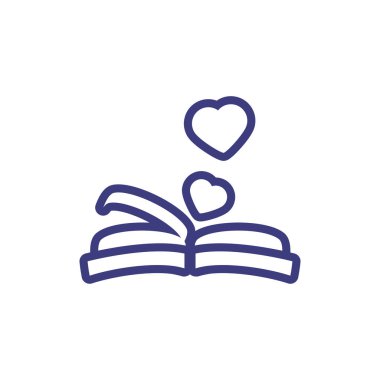 Ayrı kalpler ve açık kitap vektör tasarımı