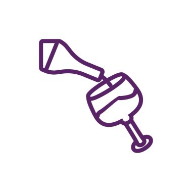 Ayrı şarap bardağı ve şişe vektör tasarımı