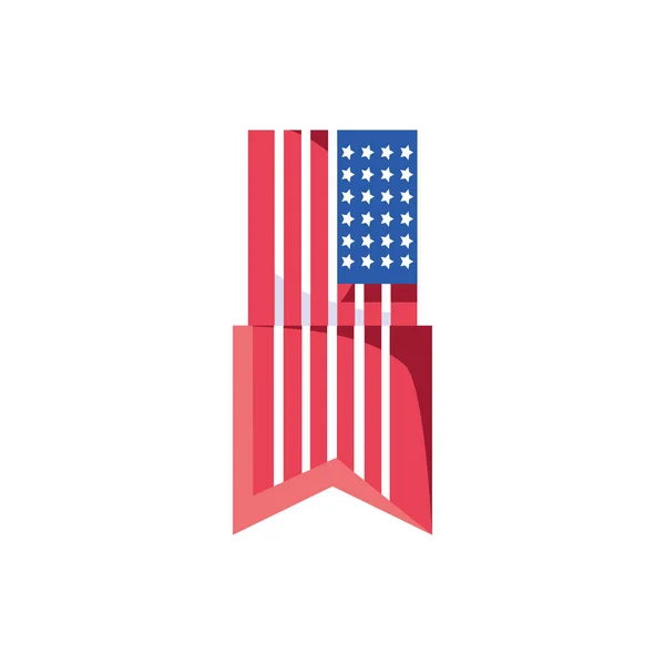 Векторная конструкция ленты с изолированным флагом США — стоковый вектор