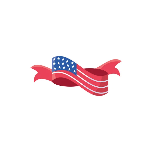 Isolated usa flag ribbon vector design — 스톡 벡터