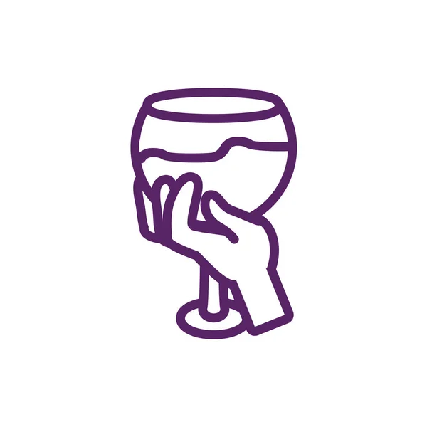 Isolated hand with wine cup vector design — 스톡 벡터