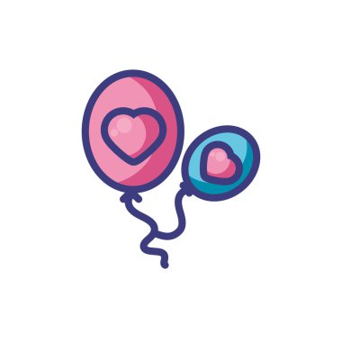 İzole kalp balonları vektör tasarımı