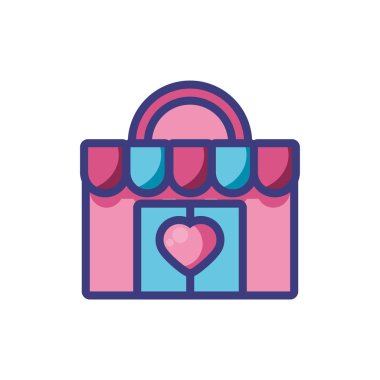 Kalp vektör tasarımı ile izole edilmiş depo