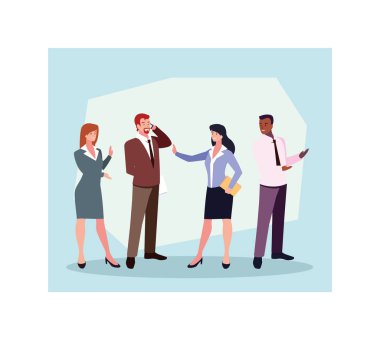 Bir grup iş adamı ayakta duruyor, iş adamları profesyonel.