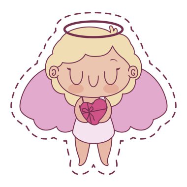 İzole edilmiş kız Eros çizgi film vektör tasarımı