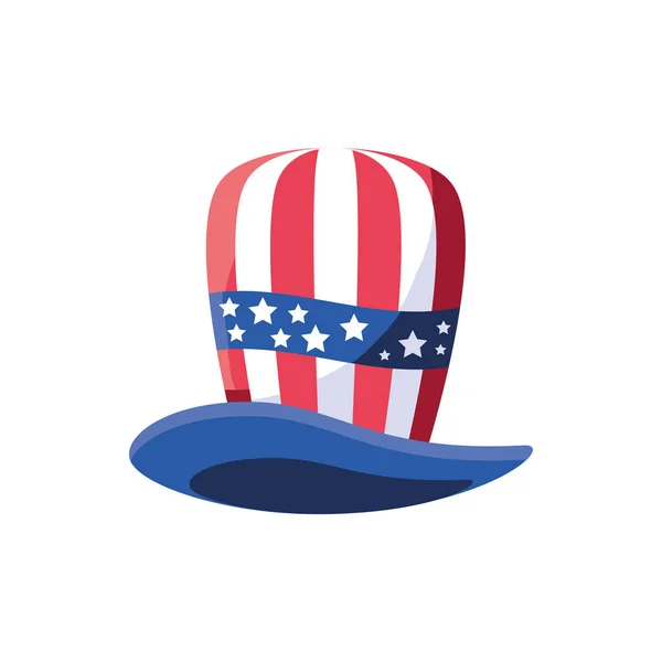 Geïsoleerde usa vlag hoed vector ontwerp — Stockvector