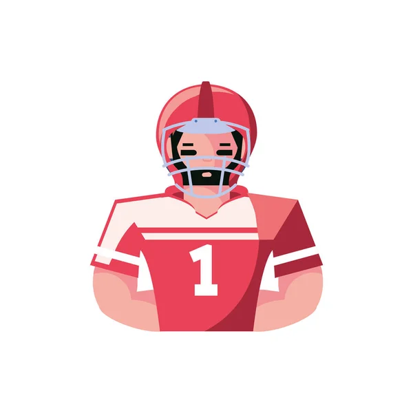 Jogador de futebol americano com design de vetor de capacete — Vetor de Stock
