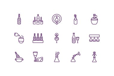 İzole şarap ikonu vektör tasarımı