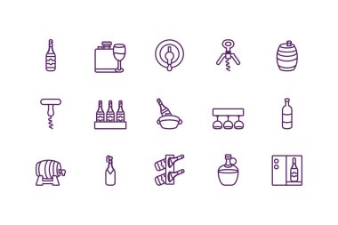 İzole şarap ikonu vektör tasarımı