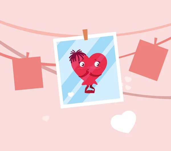 Hart rood met handen, kaart Valentijnsdag — Stockvector