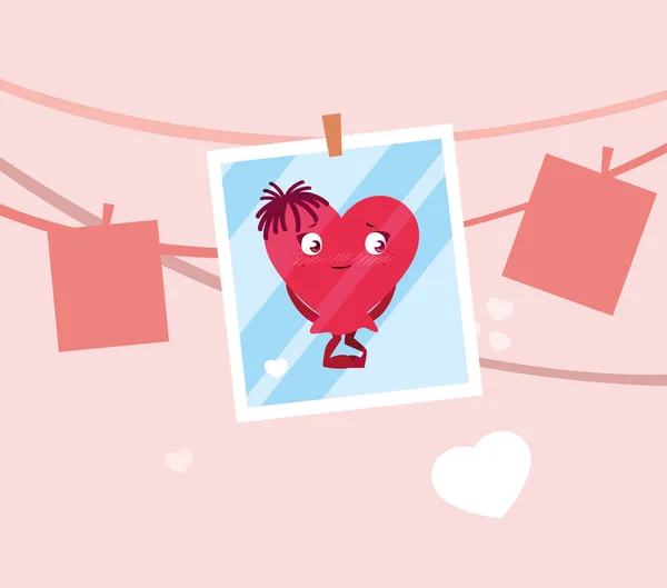 Corazón rojo con las manos, tarjeta de San Valentín día — Archivo Imágenes Vectoriales