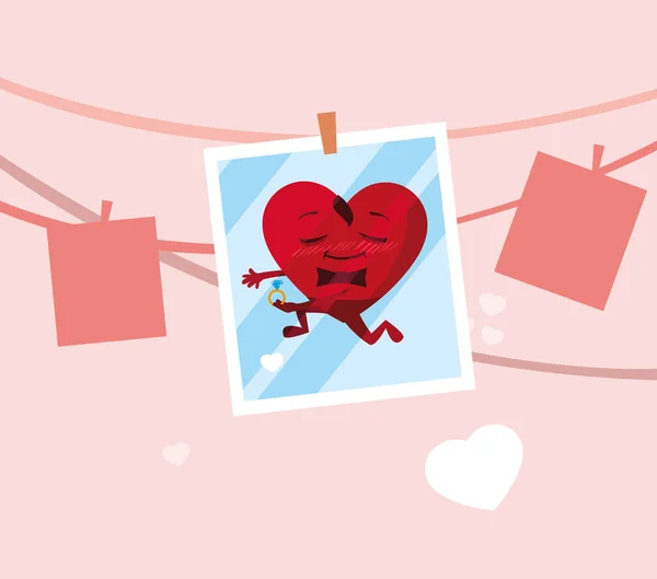 Червоне серце з руками, день валентинки картки — стоковий вектор