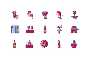 İzole şarap ikonu vektör tasarımı