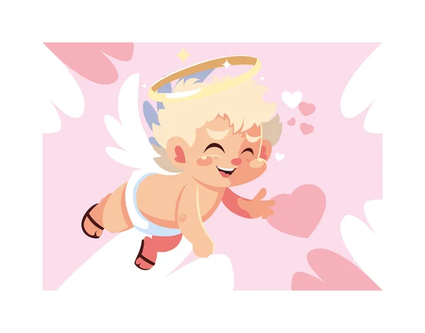 Милый ангел Купидон, День Святого Валентина — стоковый вектор