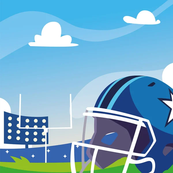 Football stadium with helmet, super bowl — 스톡 벡터