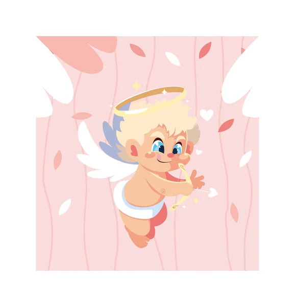 Cute cupid angel , valentines day — 스톡 벡터