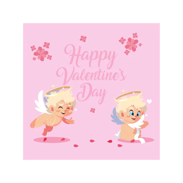 Biglietto di auguri per San Valentino, dolce angelo cupido — Vettoriale Stock