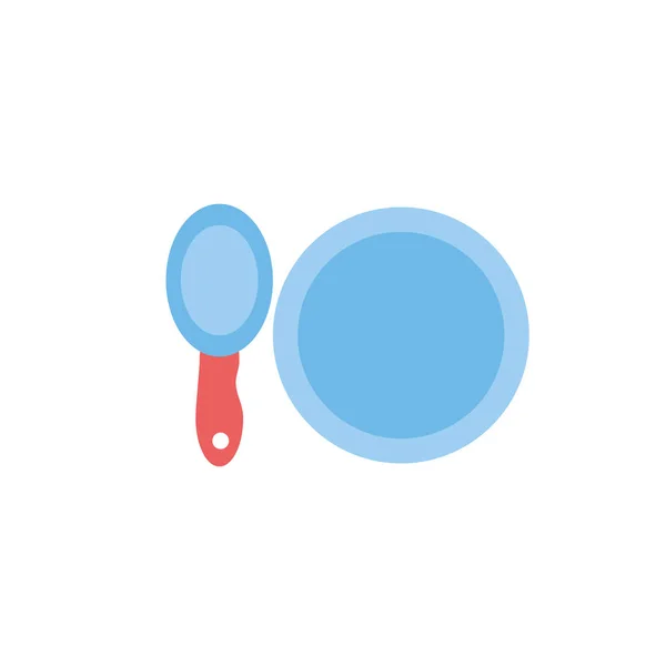 孤立的婴儿勺子和盘子病媒设计 — 图库矢量图片
